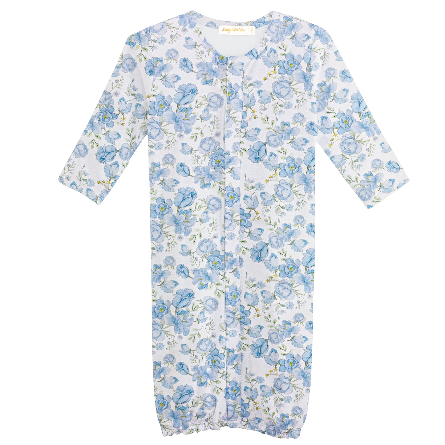 Baby Club Chic Spring in Blue Printed Convertible Gown