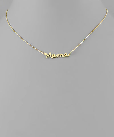 Mama Gold Dipped Necklace 16"
