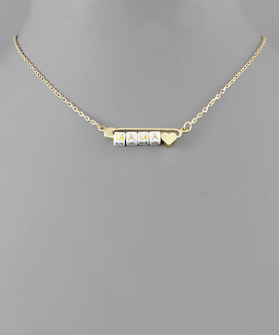 Mama Cube Safepin Brass Necklace (Gold)