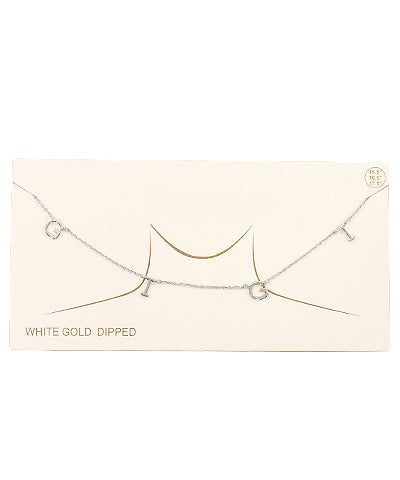 GIGI Letter Necklace (spaced) White Gold Dipped