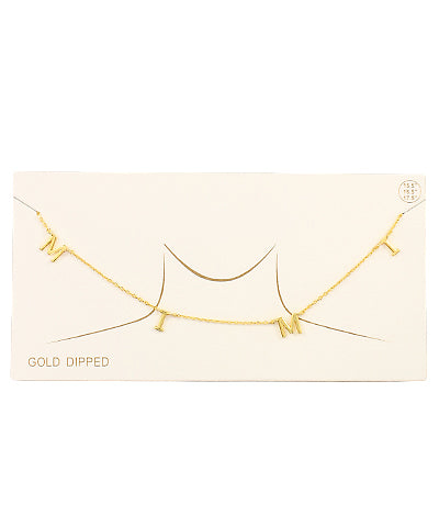 Mimi Letter Necklace (spaced) Yellow Gold Dipped
