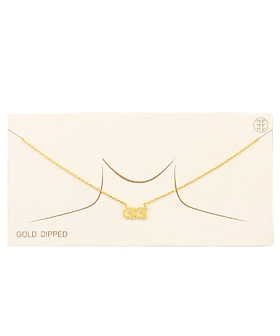Gigi Letter Necklace Yellow Gold Dipped