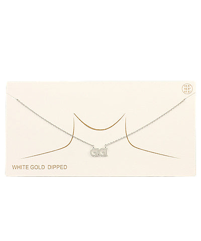 Gigi Letter Necklace White Gold Dipped