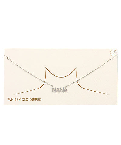 Nana  Letter Necklace White Gold Dipped