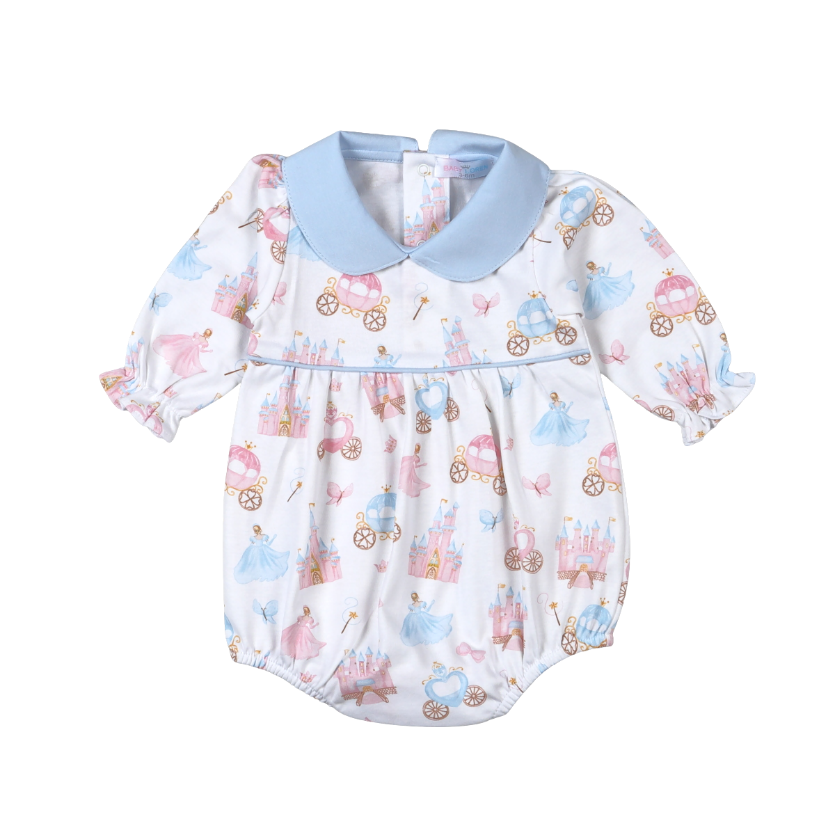 Baby Loren Princess and Castles Floral Pima Collar Bubble