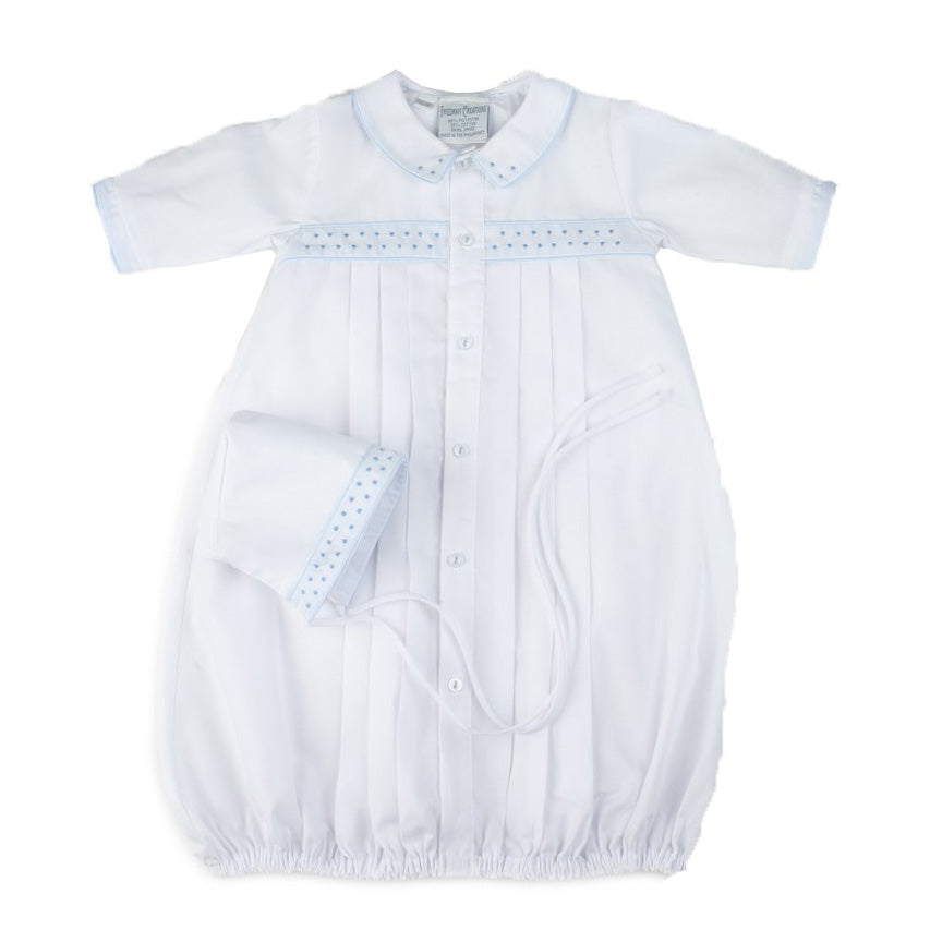 Feltman Brothers Preemie Dot Take Me Home Gown with Hat - White