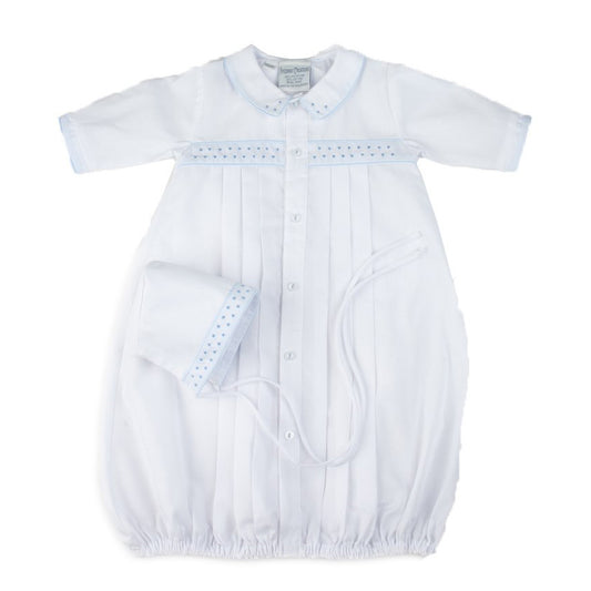 Feltman Brothers Preemie Dot Take Me Home Gown with Hat - White