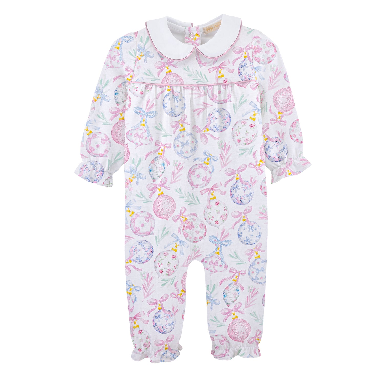 Baby Club Chic Little Christmas Charms Printed Pima Playsuit