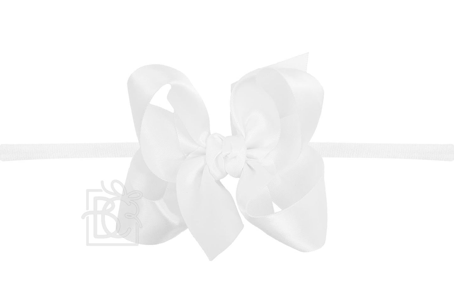 Beyond Creations: 3.5" SATIN 1/4" PANTYHOSE HEADBAND BOW