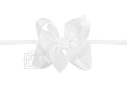 Beyond Creations: 3.5" SATIN 1/4" PANTYHOSE HEADBAND BOW