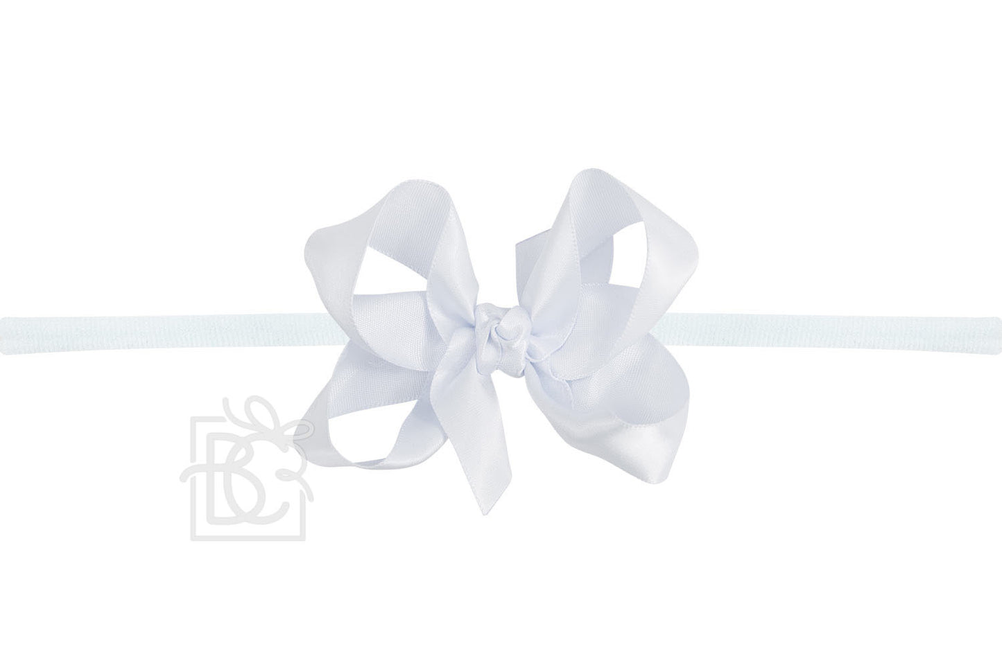 Beyond Creations: 3.5" SATIN 1/4" PANTYHOSE HEADBAND BOW