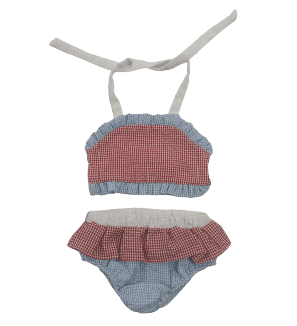 Millie Jay 2pc Swimsuit -- Red & Blue Colorblock