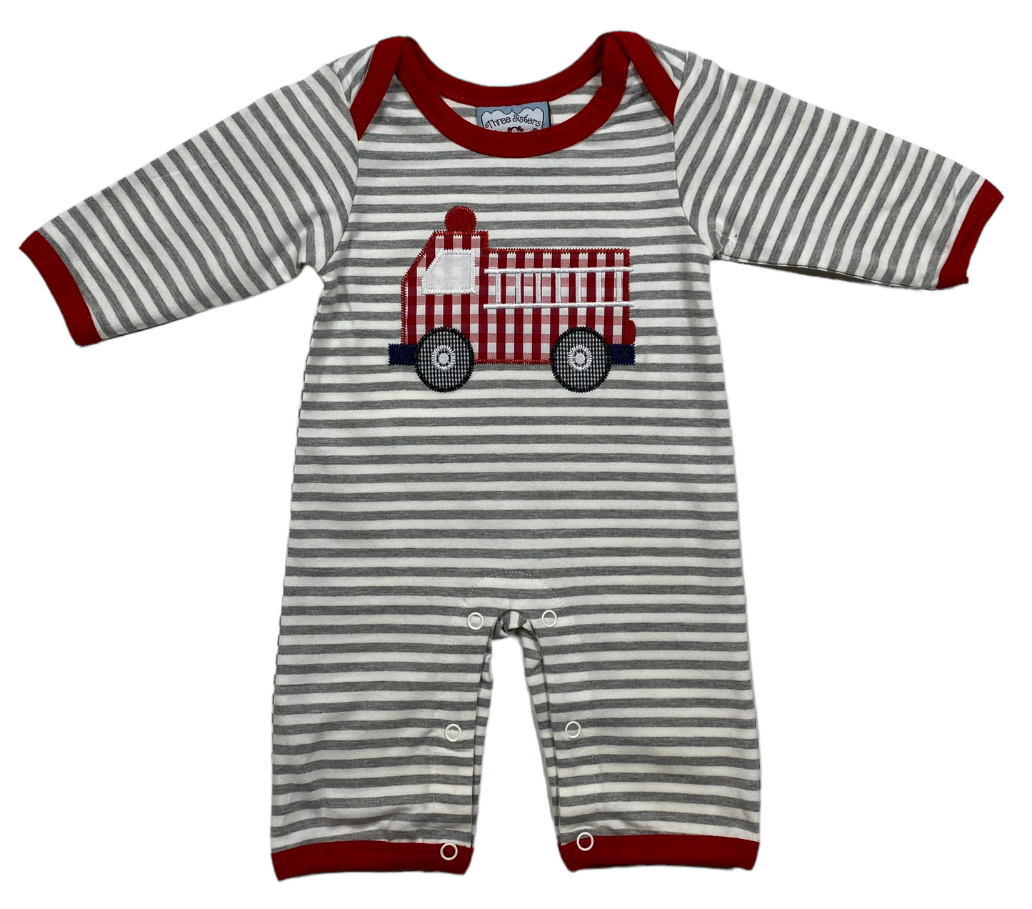 Three Sisters Firetruck Boys Romper