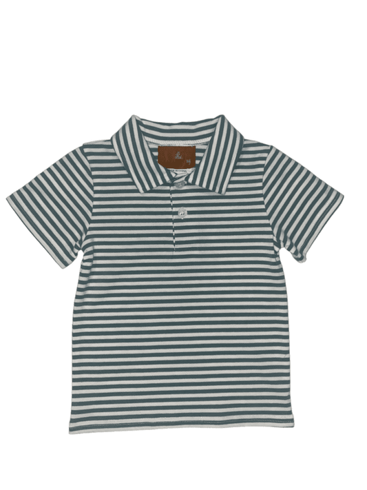 Millie Jay Bennett Short Sleeve Shirt -- Teal Stripe