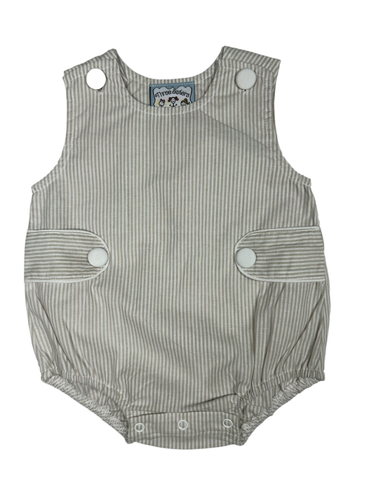 Three Sisters Khaki Stripe Boys Bubble