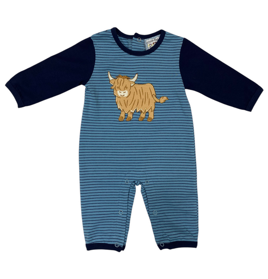 Three Sisters Highland Cow Boys Romper