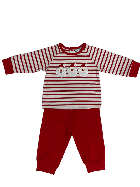 Three Sisters Santa Applique Boys Jogger Set
