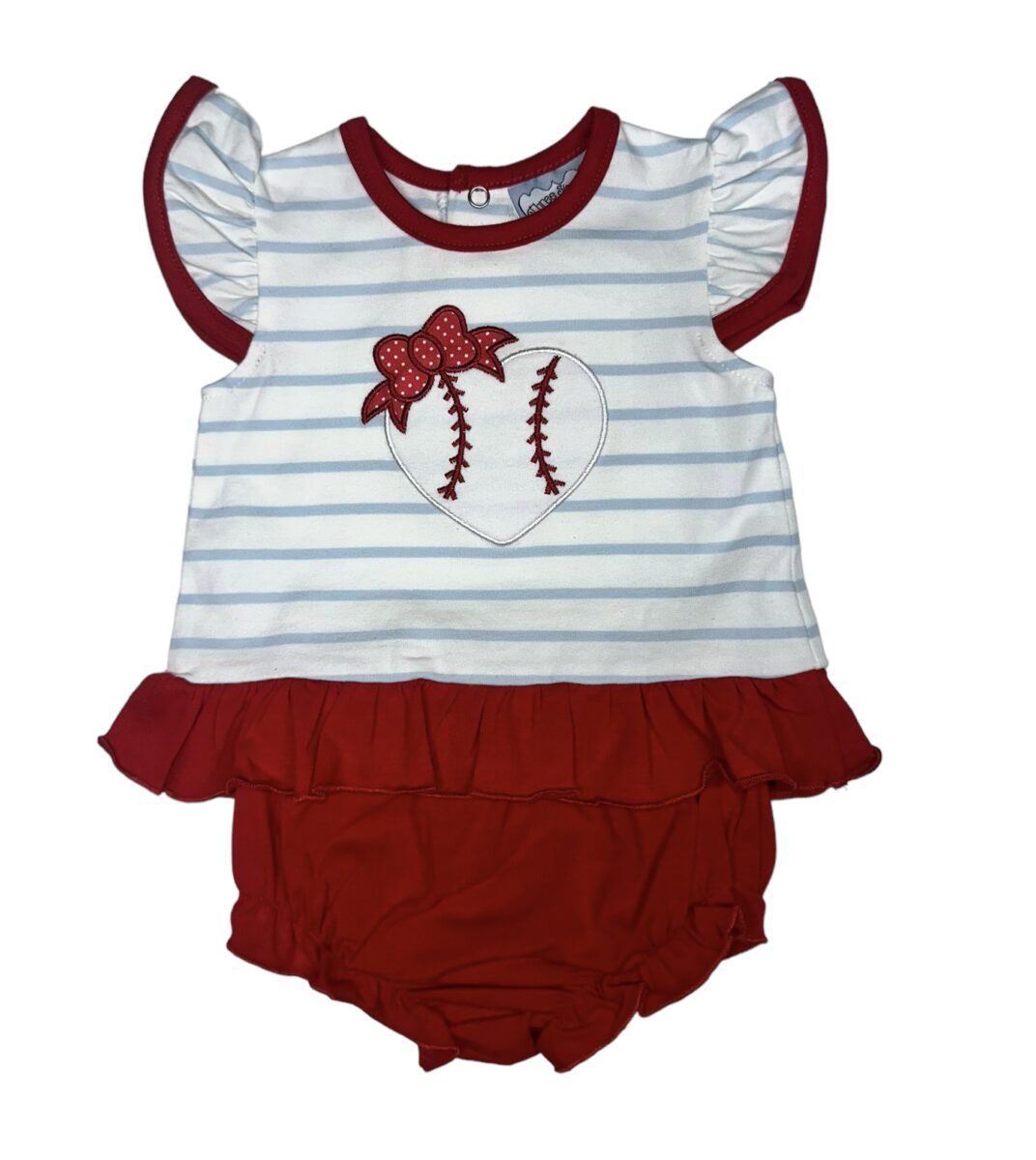 Three Sisters Baseball Girls Applique Bloomer Set