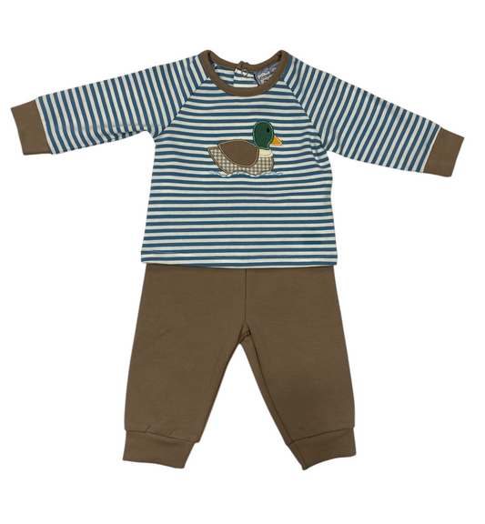 Three Sisters Duck Applique Jogger Set