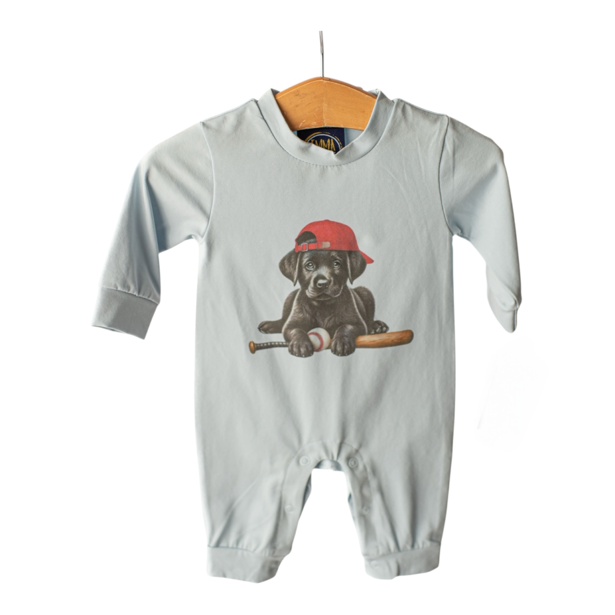 Emma Jean Kids Baseball Pup Longsleeve Boys Romper
