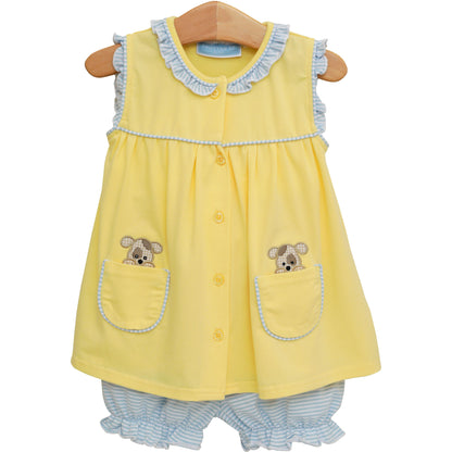 Trotter Street Kids Puppy Paws Bloomer Set