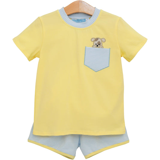 Trotter Street Kids Puppy Paws Short Set