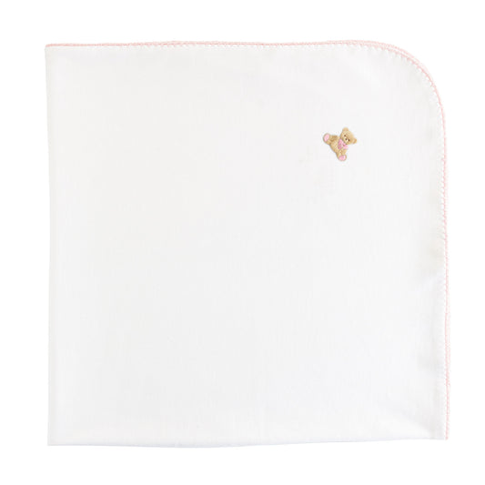 Baby Club Chic Toys Pink Receiving Blanket with Crochet Trim