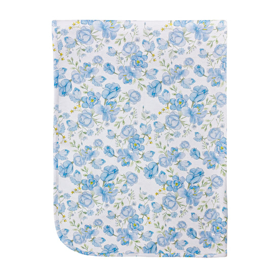 Baby Club Chic Spring in Blue Printed Receiving Blanket