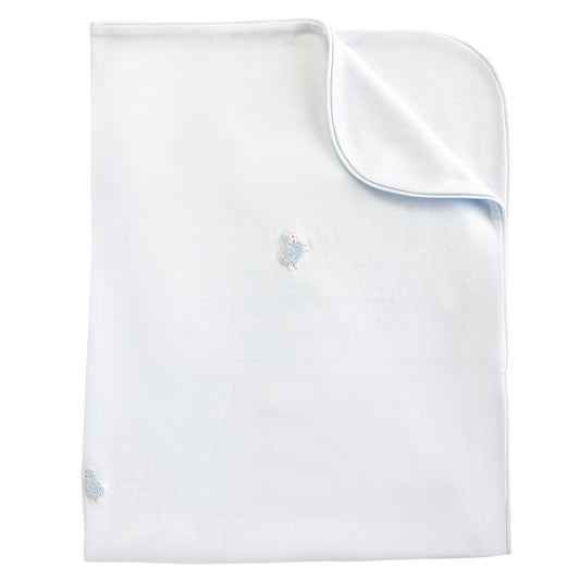 Baby Club Chic Little Sheep Receiving Blanket with All Over Embroidery