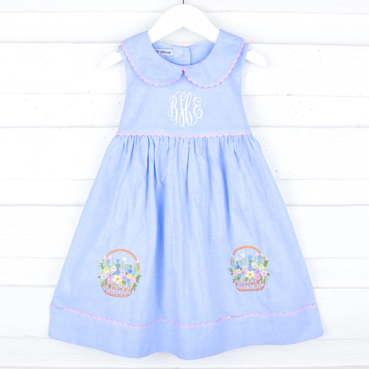 Sweet Dreams Chambray Flower Basket Dress