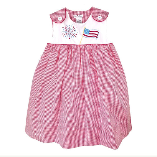 Petit Ami Dress with 4th of July Embroidery