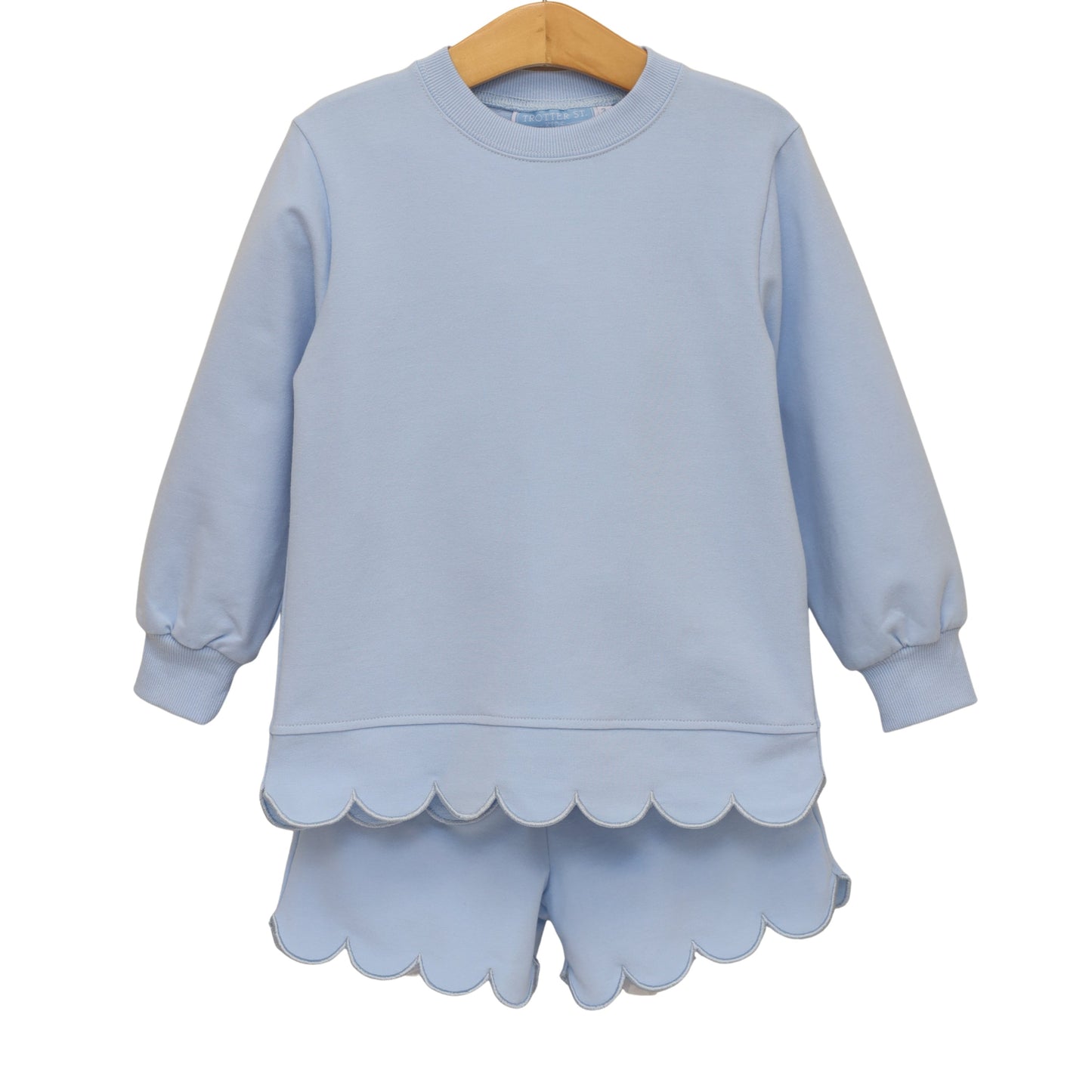Trotter Street Kids Sophia Scalloped Set - Light Blue