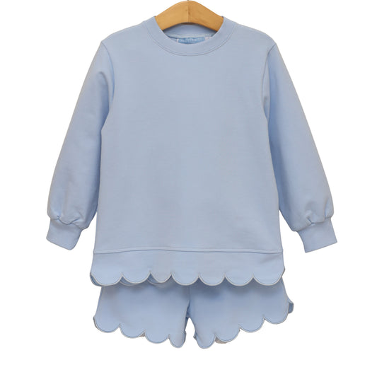 Trotter Street Kids Sophia Scalloped Set - Light Blue
