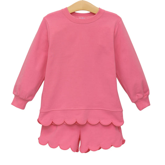 Trotter Street Kids Sophia Scalloped Set - Pink