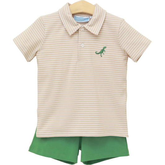 Trotter Street Kids Dino-Mite Polo Short Set