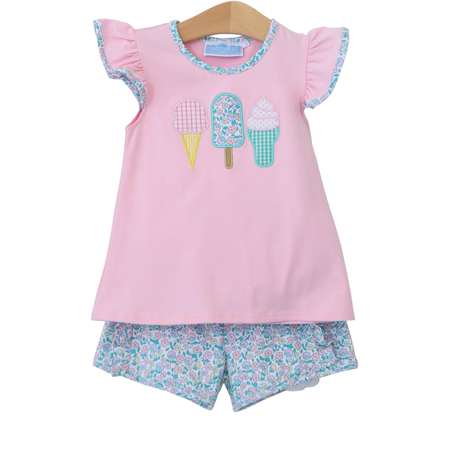 Trotter Street Kids Ice Cream Social Flutter Short Set