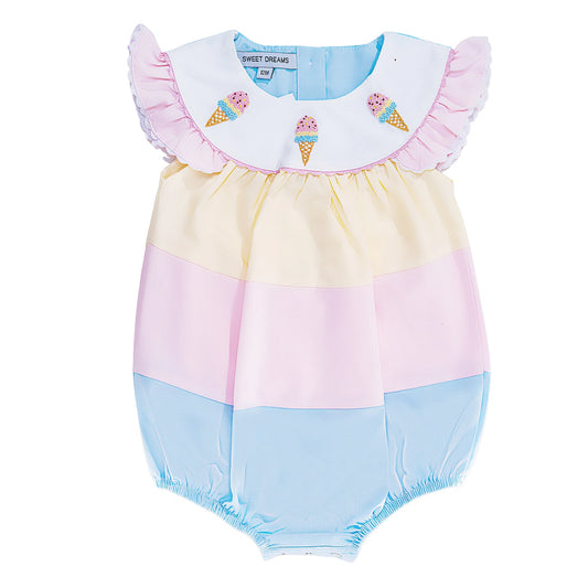 Sweet Dreams Colorblock Embroidered Ice Cream Bubble