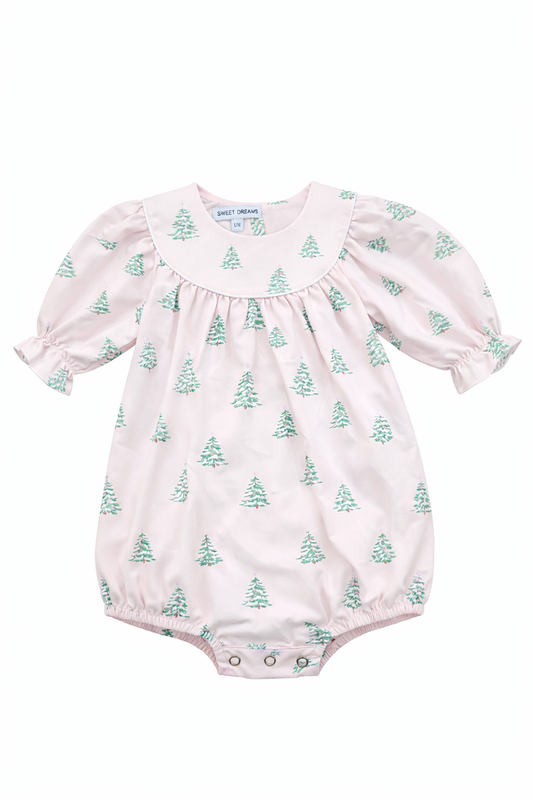 Christmas Tree Print Pink Bubble