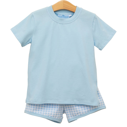 Thomas Short Set - Light Blue Gingham