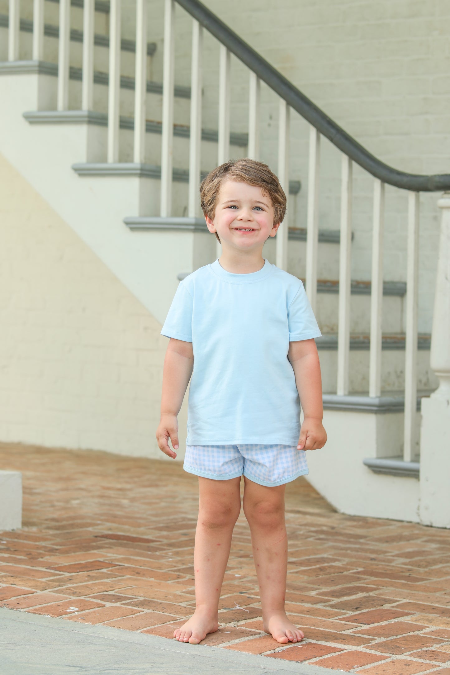 Thomas Short Set - Light Blue Gingham