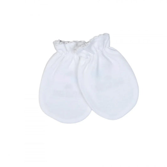 Baby Loren White Pima Mittens One Size
