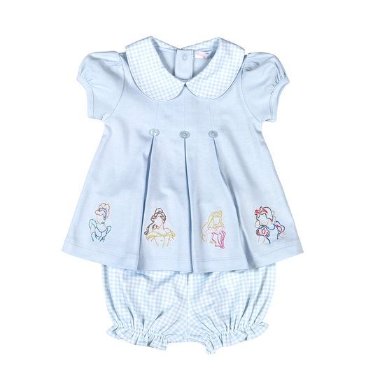 Baby Loren Blue Royal & Charm Pima Bloomers Set