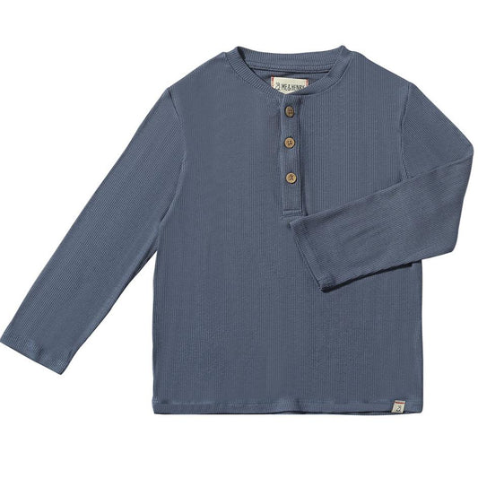 Adams Ribbed Henley China Blue