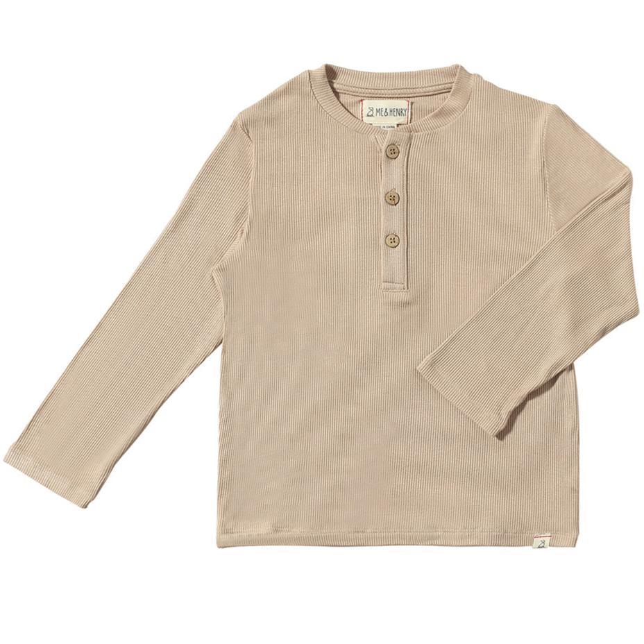 Adams Ribbed Henley Beige