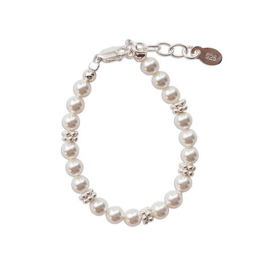 Cherished Moments - Girls Sterling Silver Pearl Baby Bracelet Kid's Jewelry