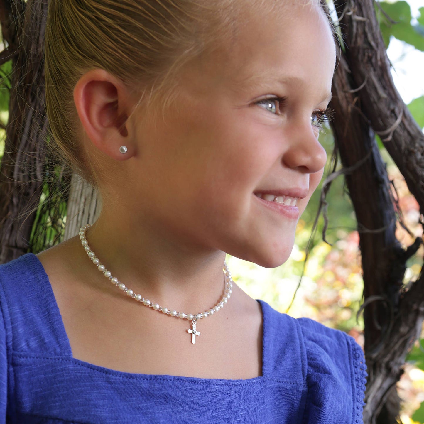 Cherished Moments - 14K Gold-Plated White Pearl Earrings with Screw Backs