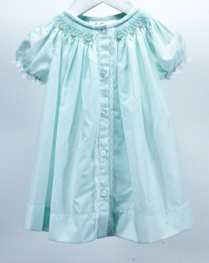 Baby Blessings Clothing - Mint Geometric Flowers Sophia Dress