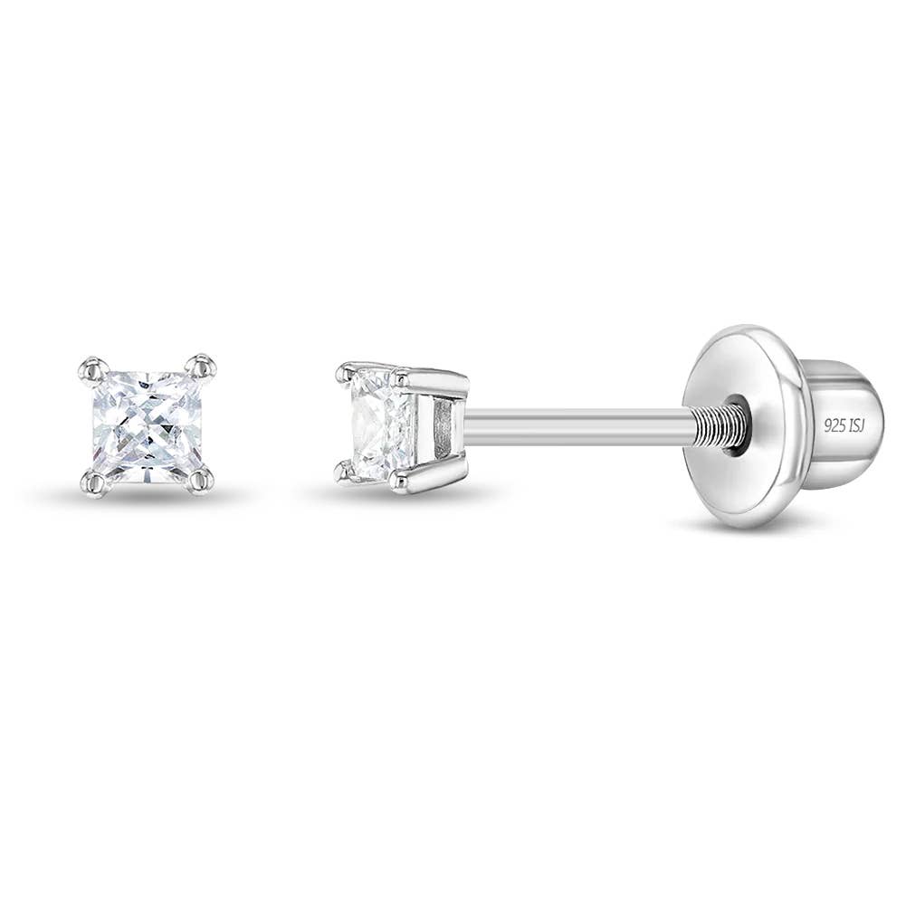 In Season Jewelry - Solitaire 2mm-5mm Baby / Toddler Earrings - Sterling Silver