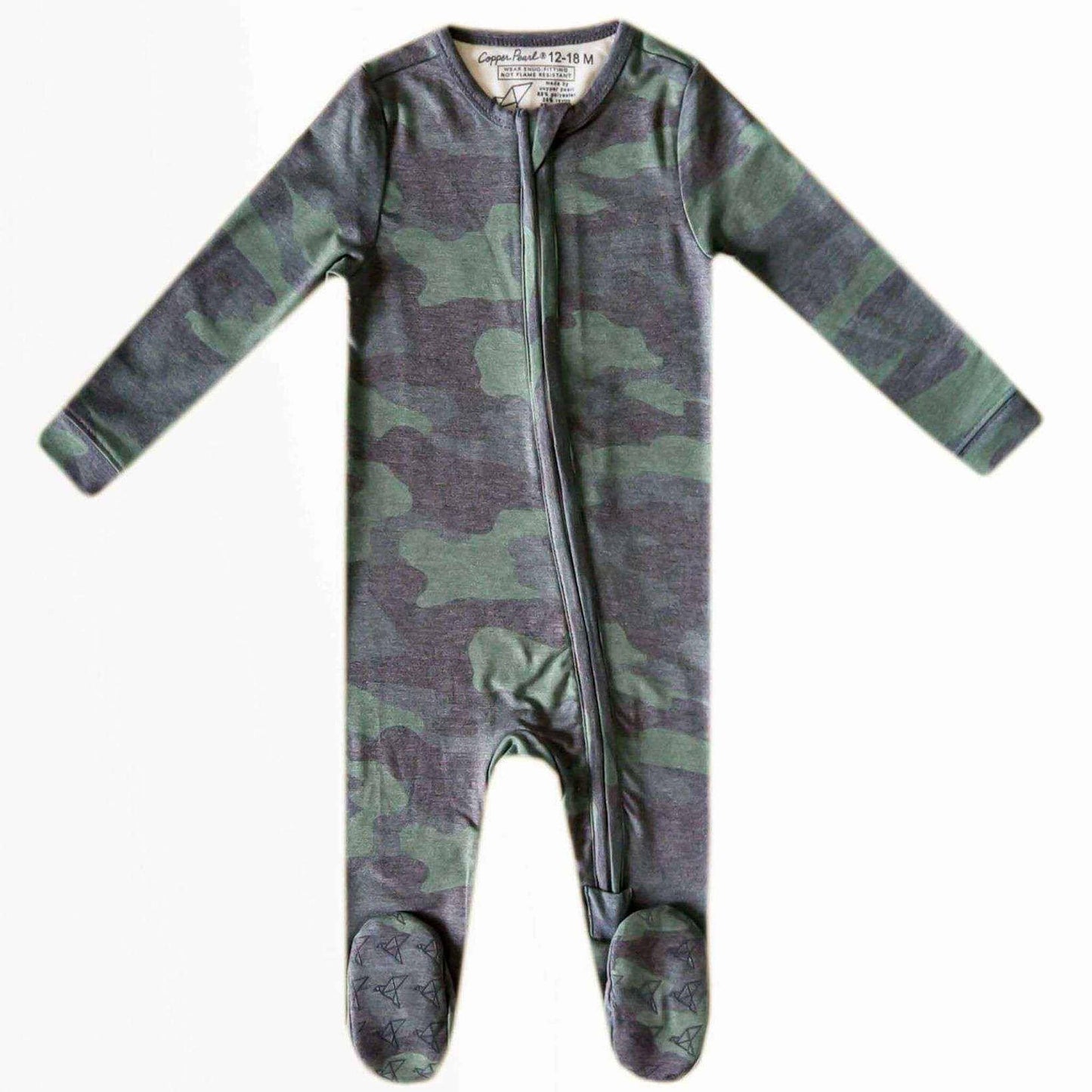 Copper Pearl - Zip-Up Footie Pajama - Hunter