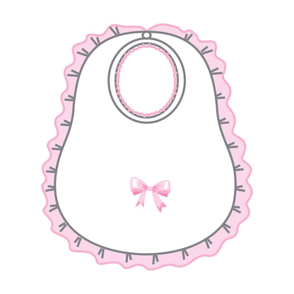 Magnolia Baby - Baby Bows Emb Ruffle Bib